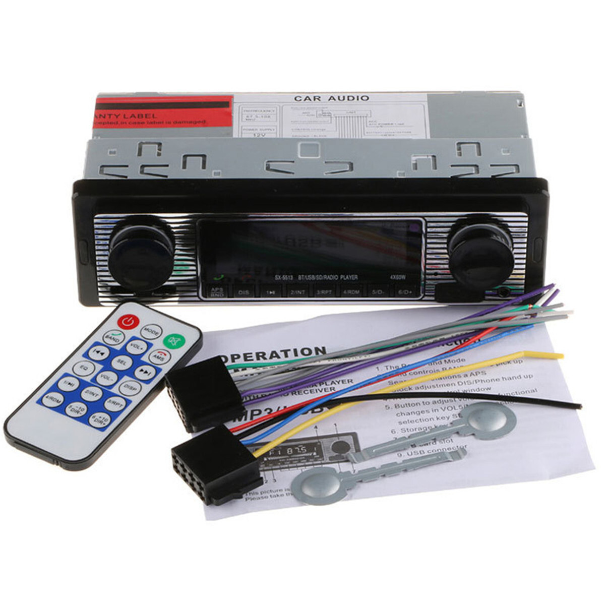 Car Bluetooth MP3 Player In-dash Retro Radio Stereo Audio FM/USB/AUX Head Unit