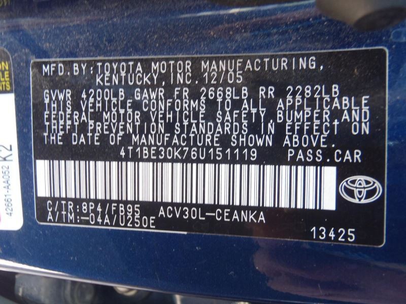 Radio AM-FM-CD ID 16860 86120-AA160 Fits 2005-2006 Toyota Camry LE 28008