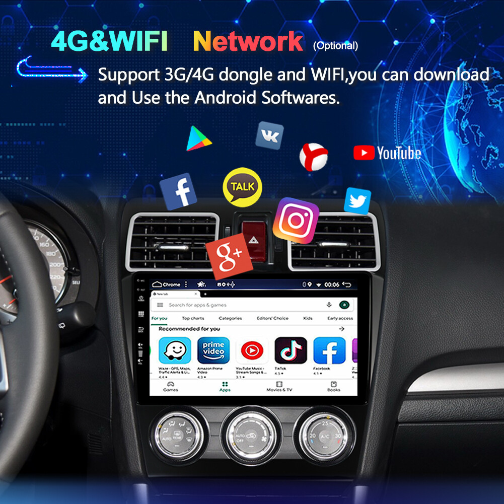 CarPlay Android 14 Auto Car Stereo GPS Navi For Subaru Forester XV WRX 2015-2018