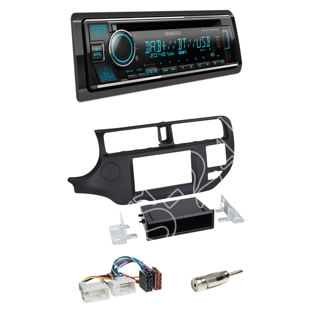 Kenwood KDC-BT760DAB Radio DAB + Bluetooth with installation kit for Kia Rio (UB)