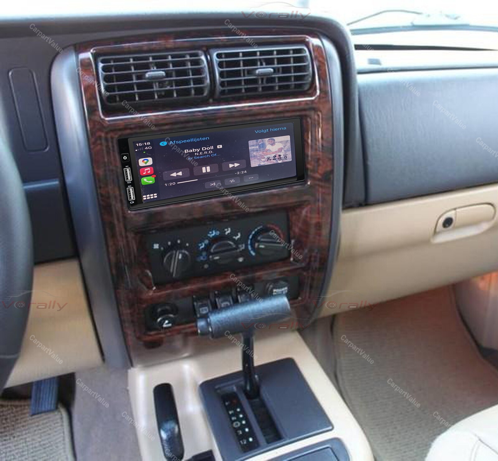 For Jeep Cherokee 1997-2001 XJ Apple Carplay Android 14 Auto Stereo Radio +Cam
