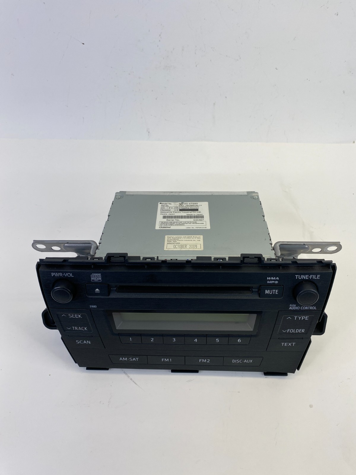 2010 2011 TOYOTA PRIUS RADIO RECEIVER CD DISC PLAYER MP3 WMA UNIT 8612047290 OEM