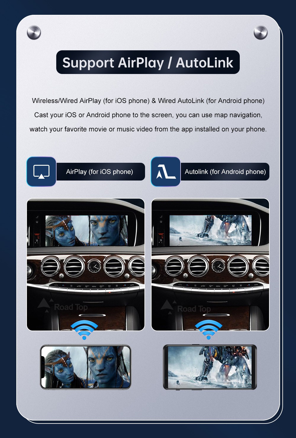 Wireless Carplay Android Auto Interface For Benz C Class GLC 2015-2018 NTG5.0