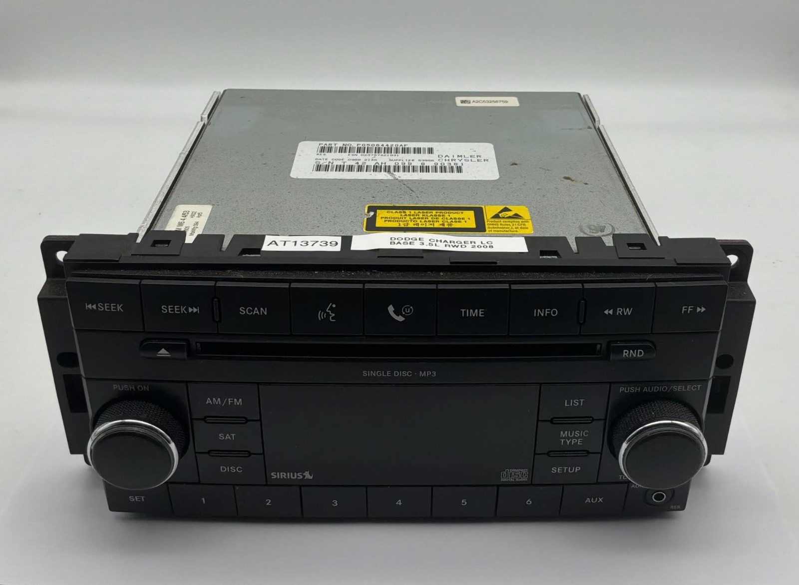 OEM 08-10 Dodge Charger AM FM Radio MP3 Single Disc CD Player Satellite Receiver