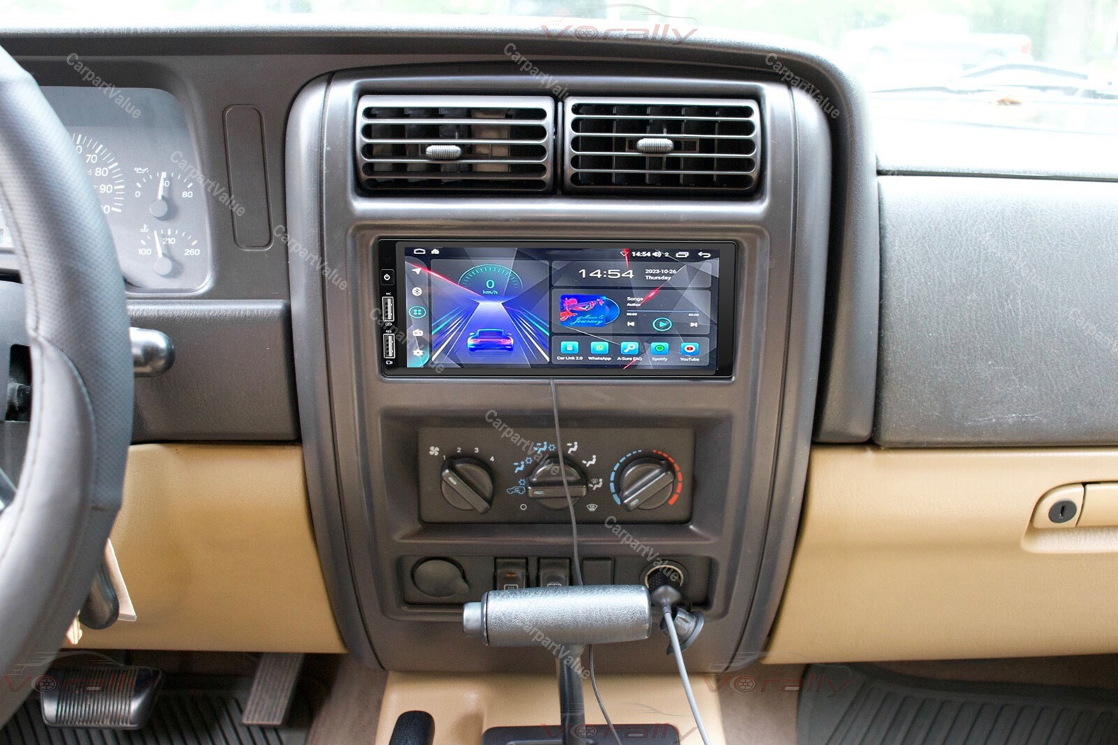 For Jeep Cherokee 1997-2001 XJ Apple Carplay Android 14 Auto Stereo Radio +Cam