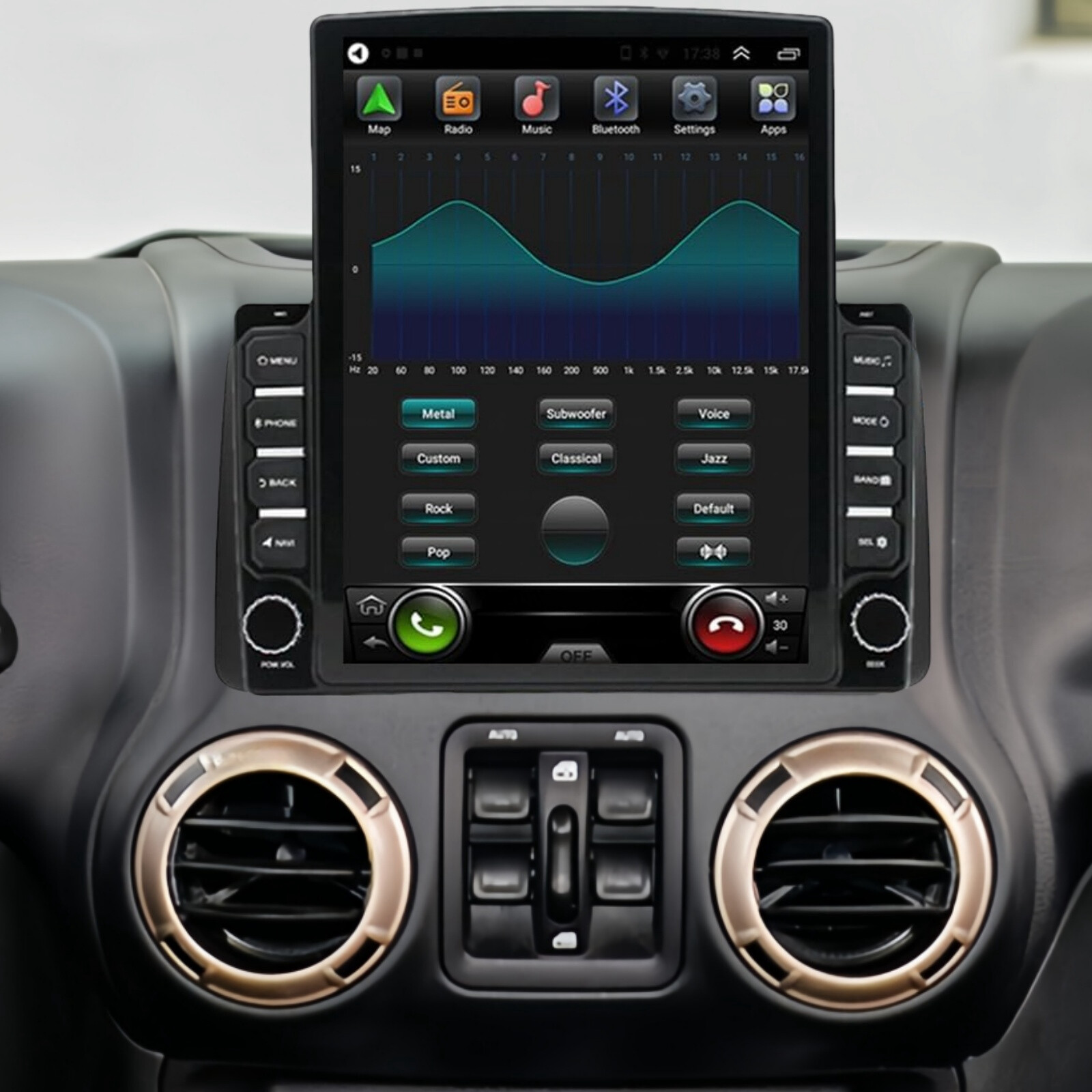 Apple Carplay Car Radio Stereo Android 13 GPS NAV For 2007-2017 Jeep Wrangler JK