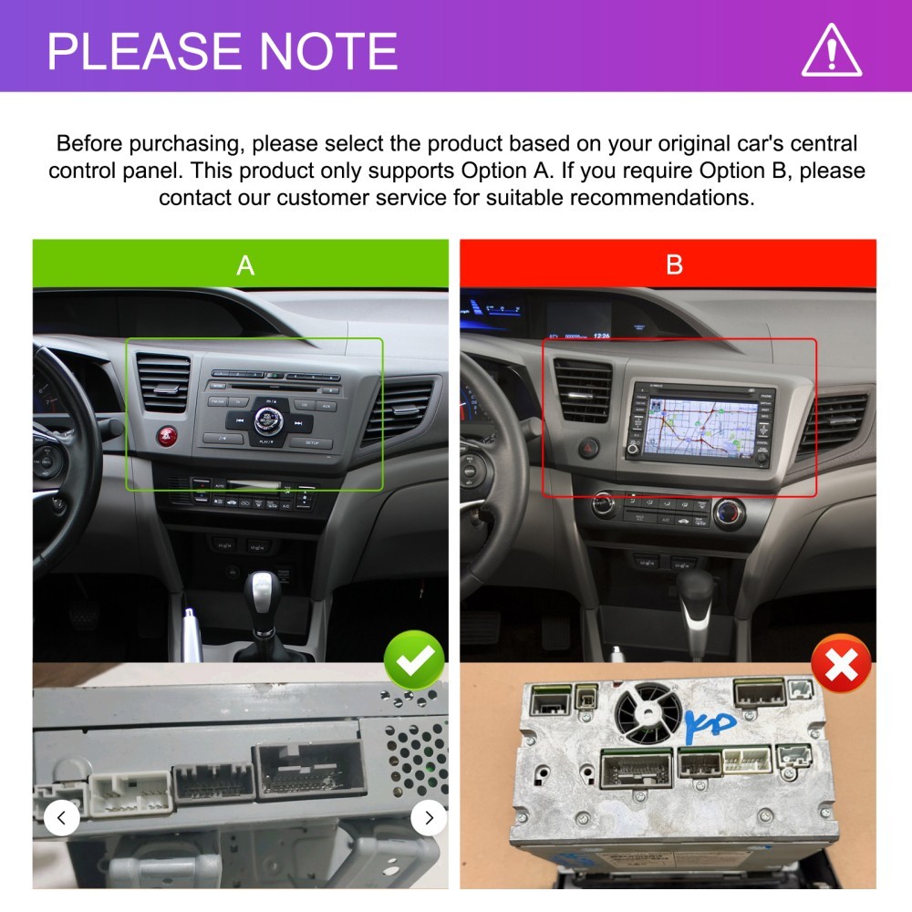 For 2012 Honda Civic Android 15.0 Apple Carplay Car Stereo Radio NAVI WIFI W/Cam