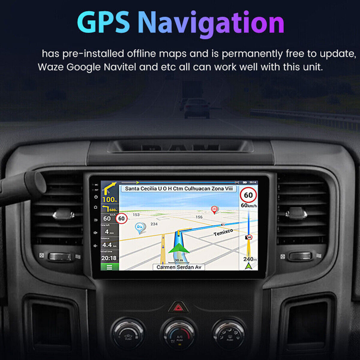 64G Android Carplay Radio Stereo For Dodge Ram 1500 2500 3500 2013-2018 GPS SWC