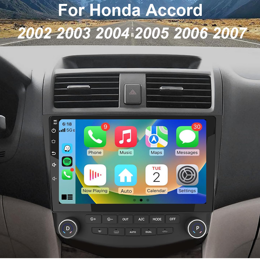 10.6″Android 13 Carplay Car Stereo for Honda Accord 2008-13 Radio GPS 64GB + DVR