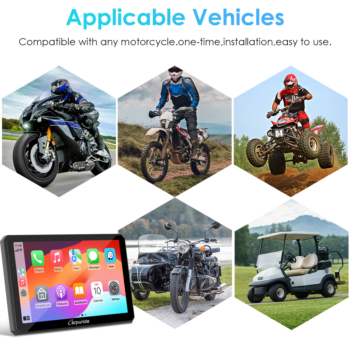 Carpuride W712D TPMS Wireless Carplay Wired Controlled Rotatable screen Dash Cam