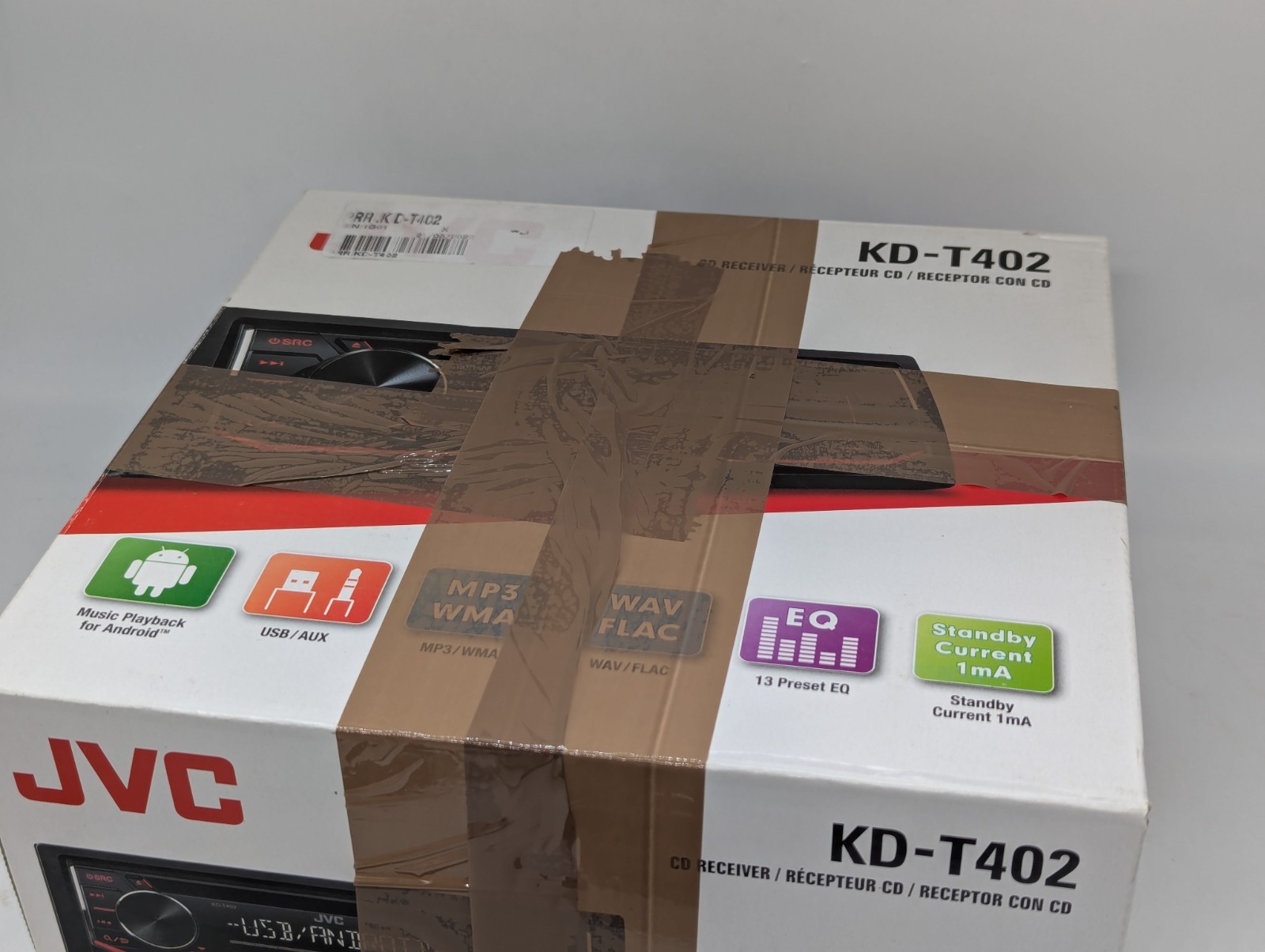 JVC KD-T402 car audio stereo CD MP3 tuner radio for USB Android aux input DIN