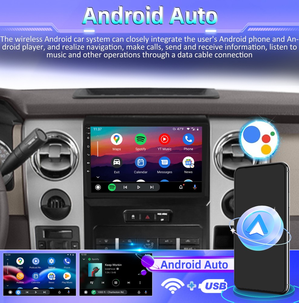 9 Inch For Ford F-150 2009-2014 Carplay Android 15 Car Stereo Radio GPS 2+64GB