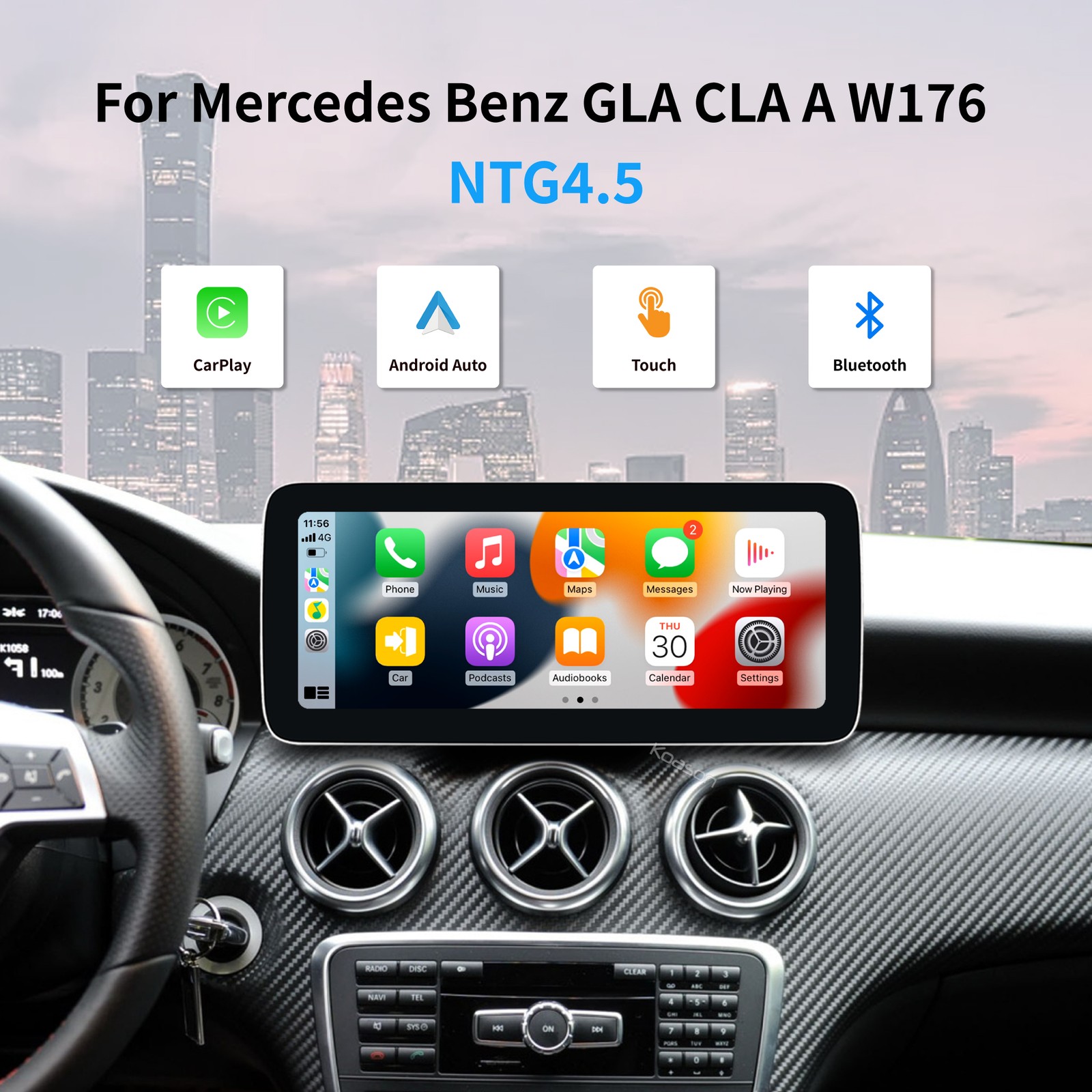 12.3in Wireless CarPlay TouchScreen NAVI For Mercedes Benz A CLA GLA Class W176