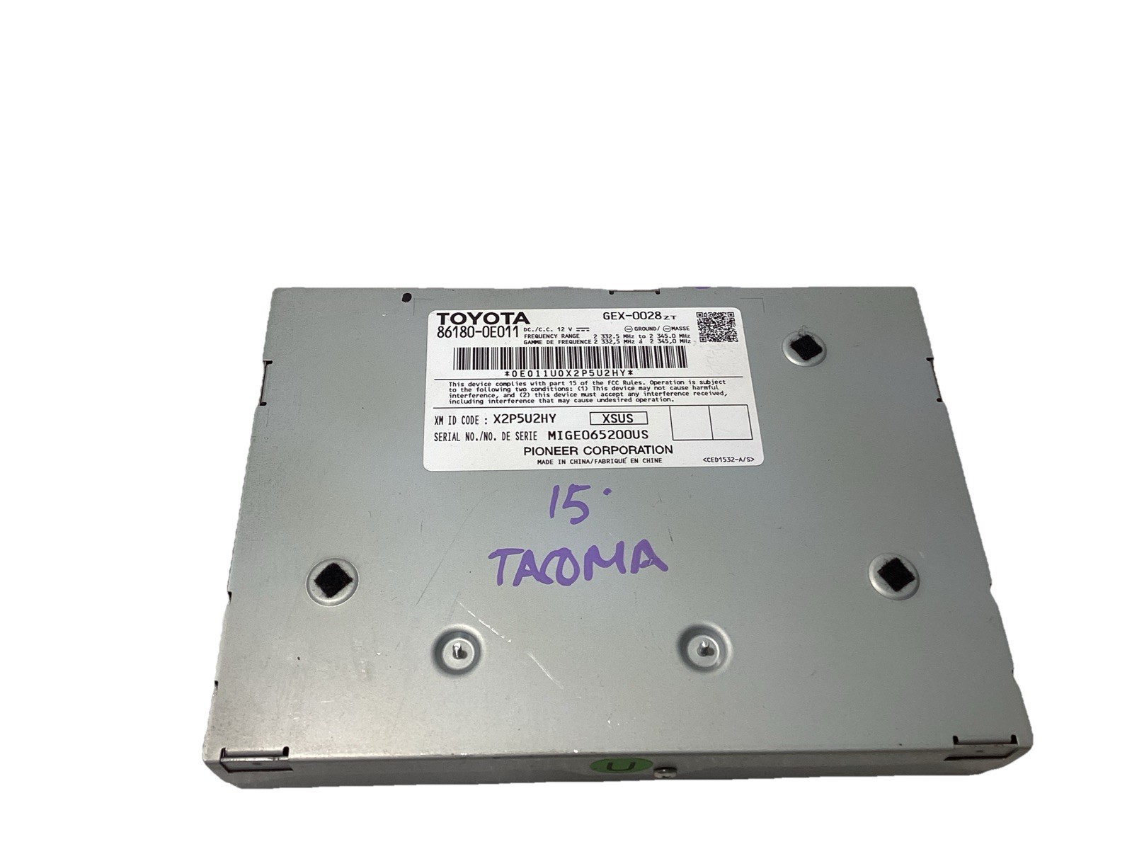 2015-2019 TOYOTA TACOMA RADIO AUDIO SATELLITE RECEIVER 86180-0E011 OEM