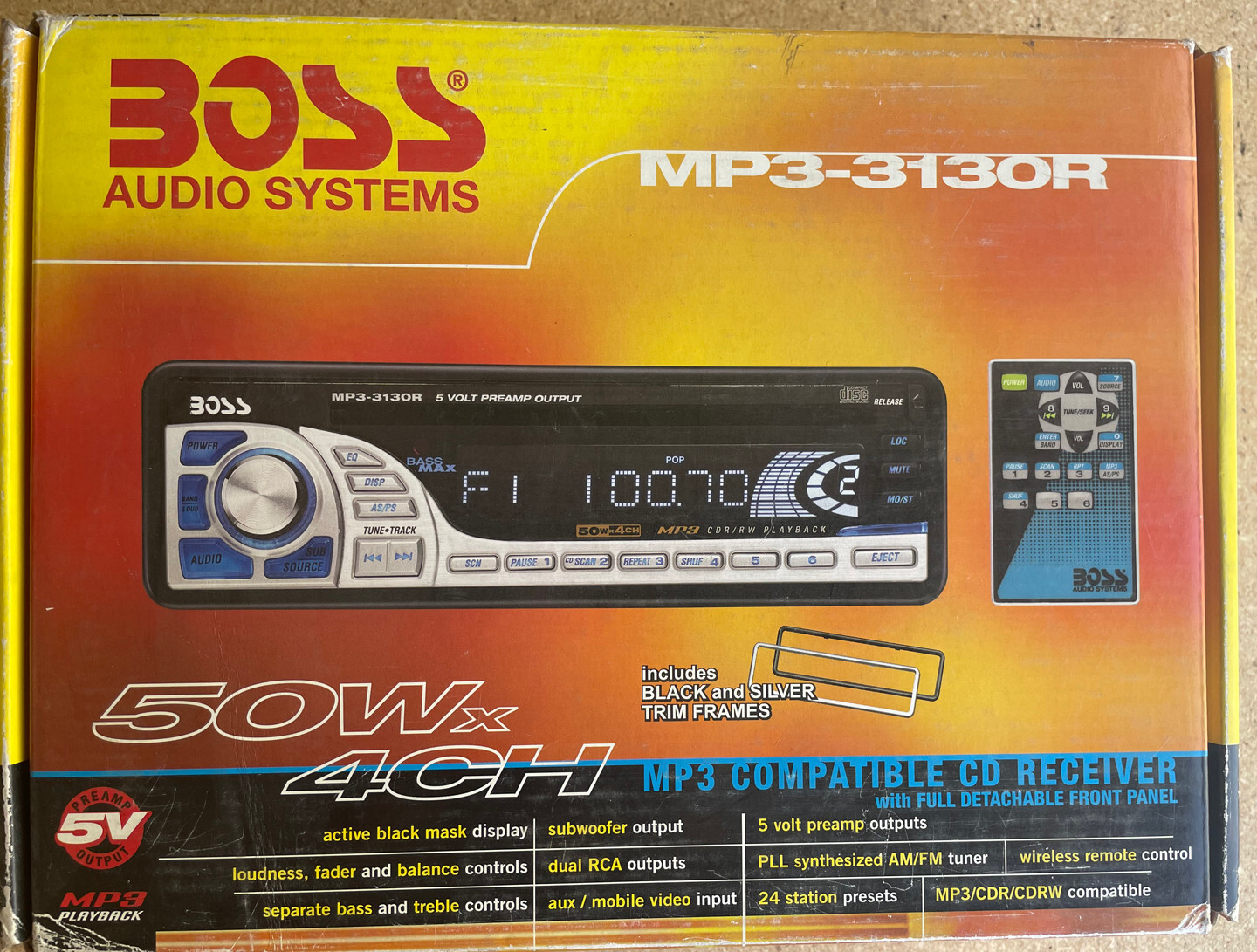BOSS CAR AUDIO MP3-3130R CAR STEREO RECEIVER NEW OLD STOCK MP3/CD-R/CD-RW