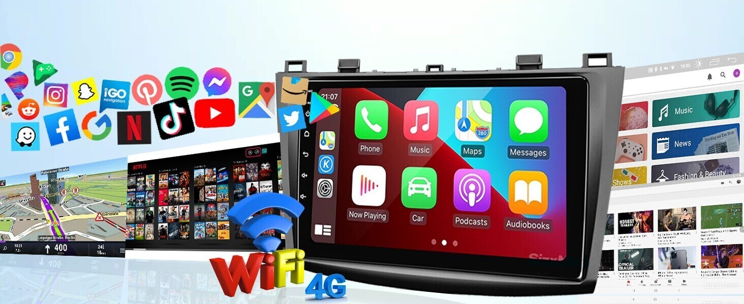 9″ Car Stereo Video GPS Radio for Mazda 3 2010-2013 Android 13.0 WiFi BT 4+64G