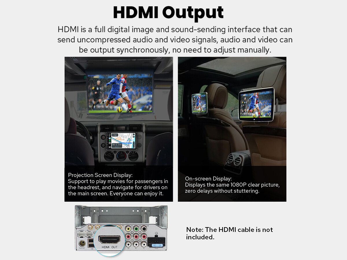 JOYING 9 Inch Double Din Universal Android 12 Radio Support FM Bluetooth HDMI SD