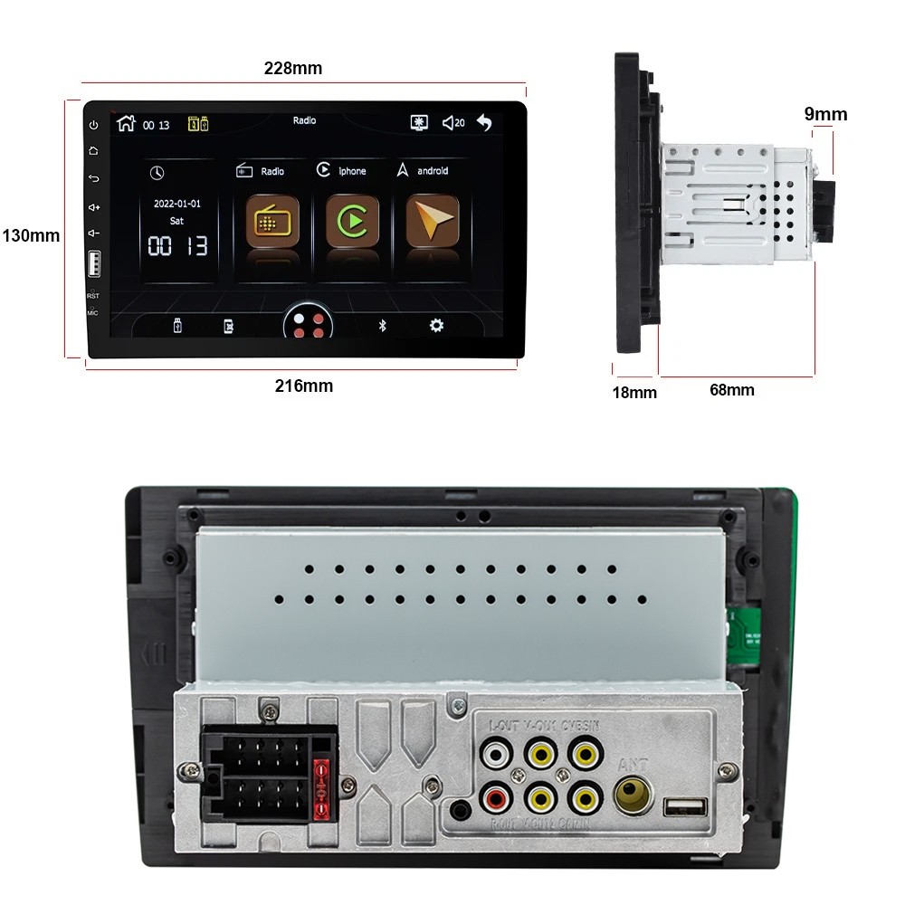 For 1993-2002 Toyota Corolla Carplay Android Auto Single 1Din Car Stereo Radio