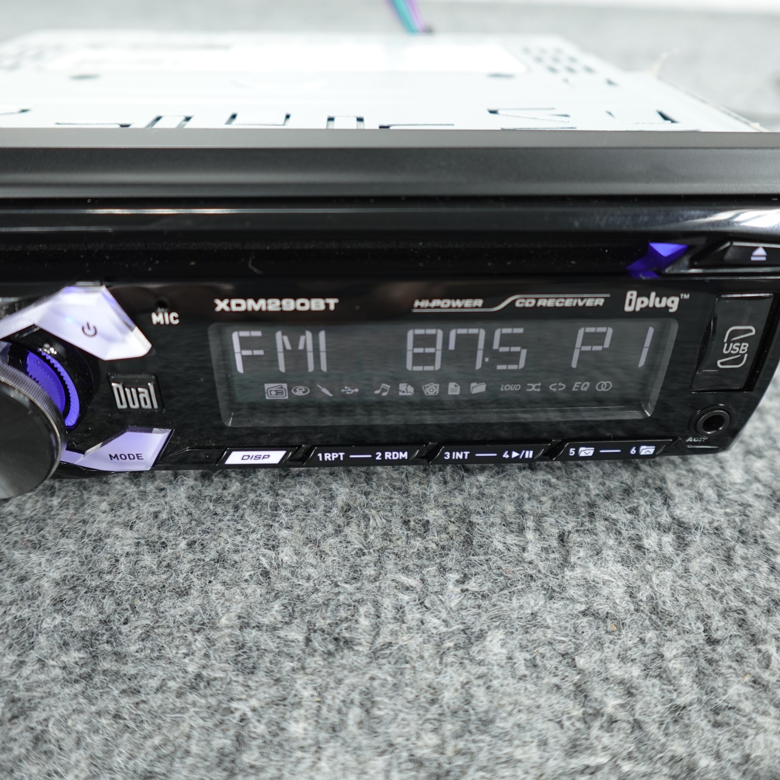 Dual Car Stereo XDM290BT CD MP3 Bluetooth USB AUX Receiver Single DIN Black