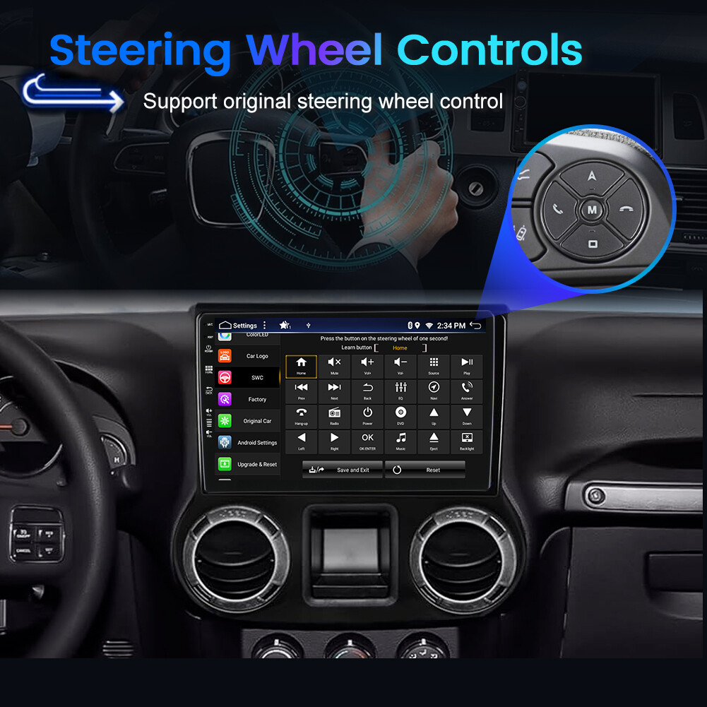 For Jeep Wrangler 2007-2017 Android 14 Car Stereo CarPlay GPS Navi 💥8GB+256GB💥
