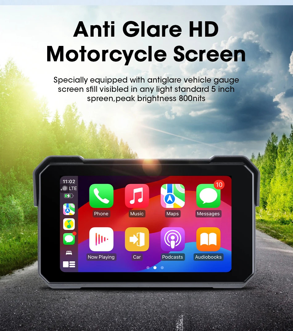 Jansite Motorcycle Display Screen Carplay Moto Navigation Portable Digital BT