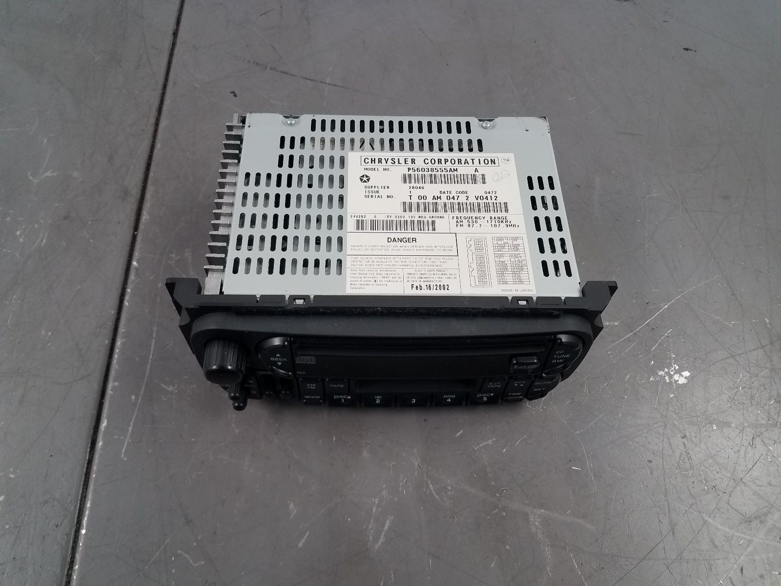 2002 Dodge Dakota R/T AM FM CD Radio #8751 L1