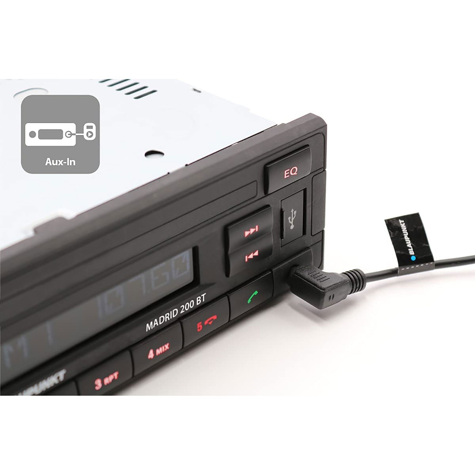 Blaupunkt Retro-look Car Stereo Madrid 200 BT Radio Bluetooth USB No CD Mech