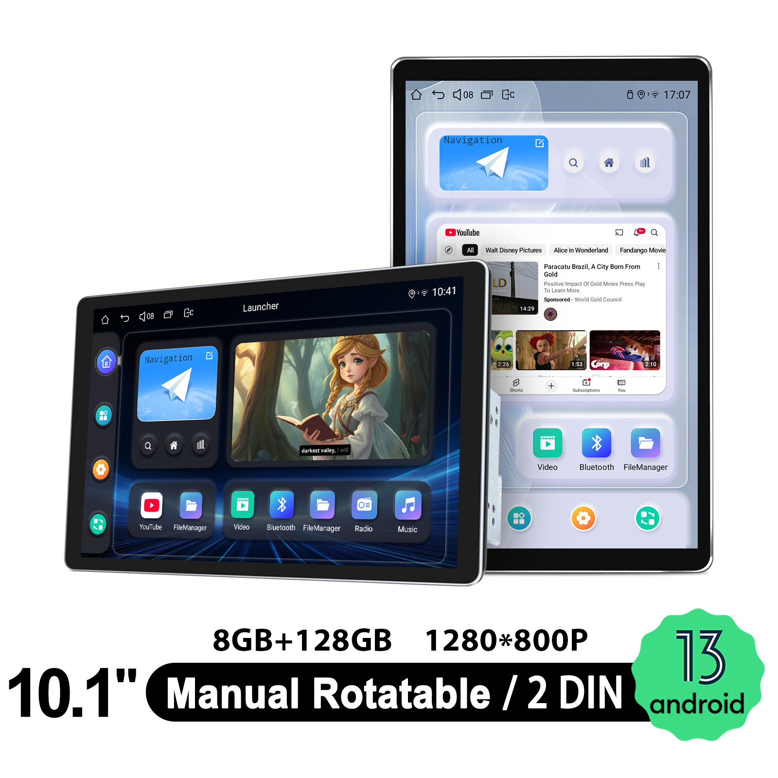 JOYING HD Touchscreen Rotatable Double DIN Support GPS Navigation/Apple CarPlay
