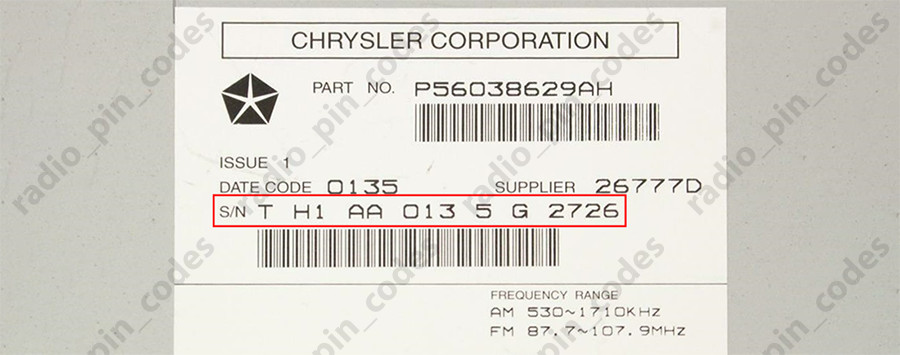 DODGE RADIO PIN CODE NAVI BECKER HARMAN MOPAR VP2 VP3 VP4 UCONNECT 7 8.4 12 INCH