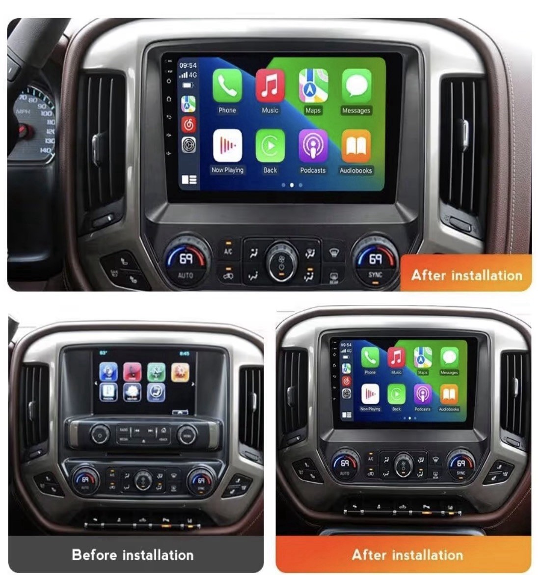 Mekede T10 Android CarPlay Stereo 2014-2018 Silverado Sierra 4GB RAM 64GB ROM