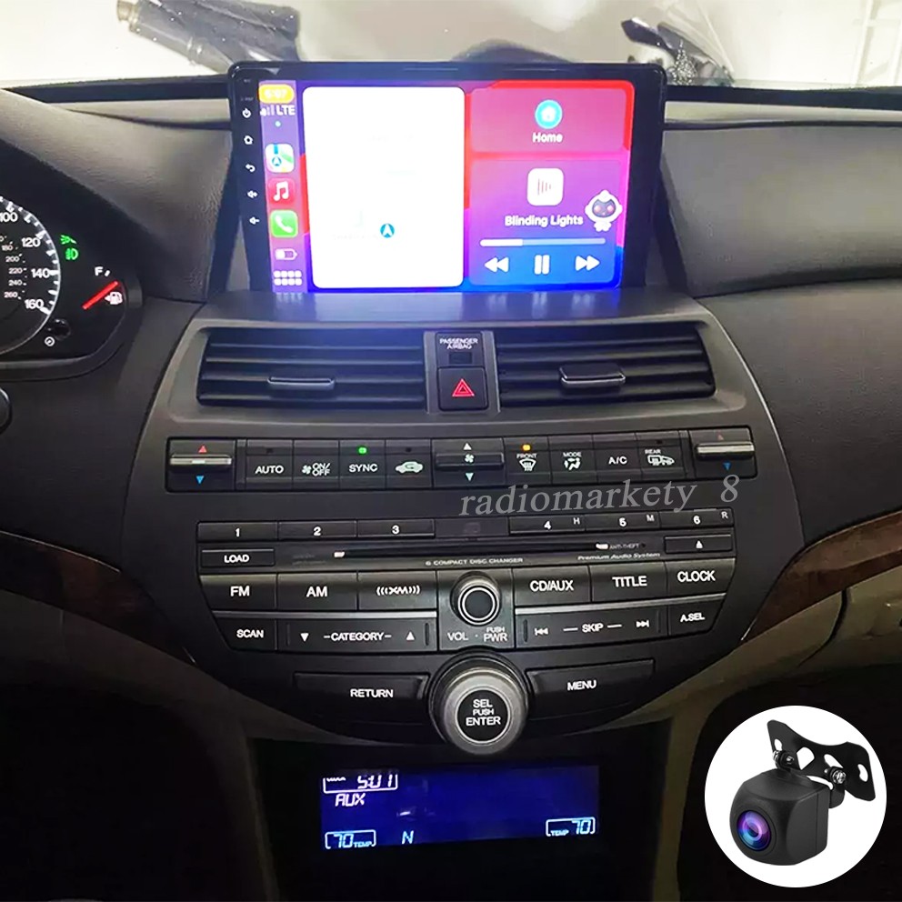 Car Radio Stereo Android Carplay Screen For Honda Accord 2008-2013 Backup Camera