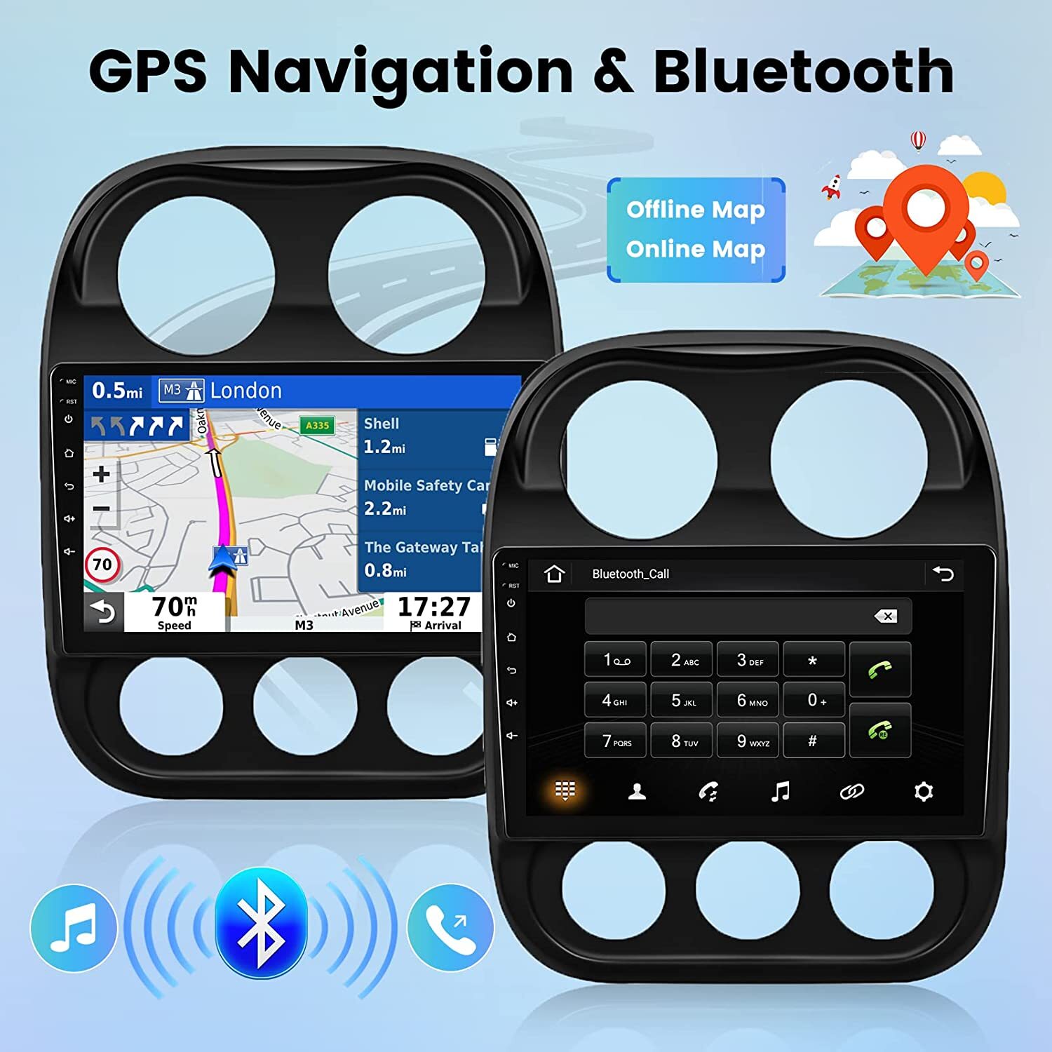 10.1in For Jeep Compass 2009-2016 Android 15 Apple Carplay Car Stereo Radio GPS