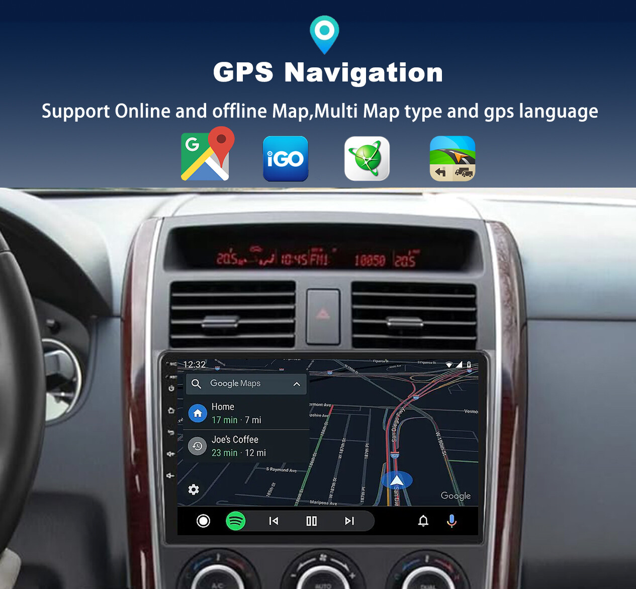 6G+128G For Mazda CX-9 CX9 2007-2015 Android14 Car Stereo CarPlay BT 4G DAB+QLED