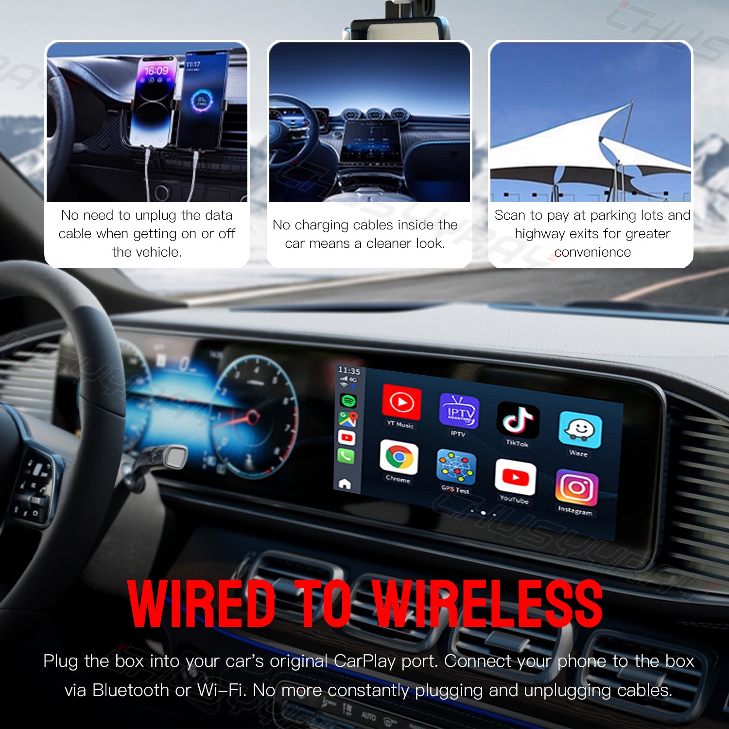 2025 USB Wireless CarPlay Adapter For iPhone Apple Wireless Dongle Plug＆Play