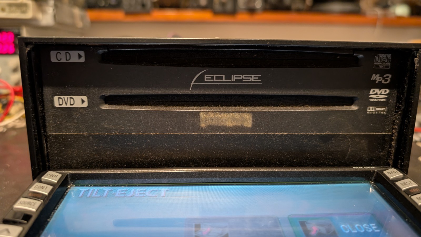 FUJITSU Eclipse TOUCHSCREEN CAR RADIO CD DVD NAV AVN 2454 6.5˝ Tilt – Has Issues