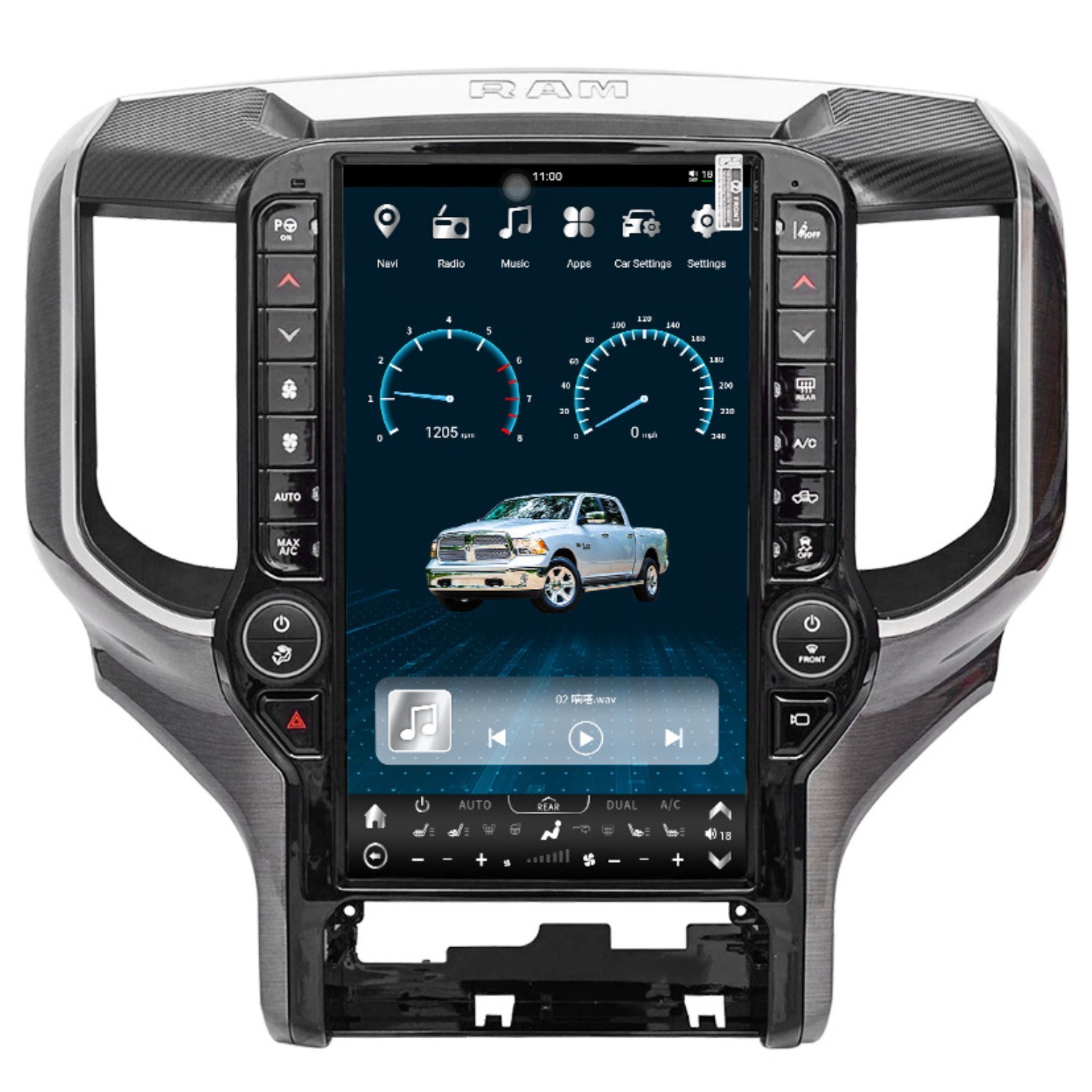 Car Radio For Dodge RAM 1500 2500 3500 4500 5500 2009-2014 GPS Unit Tesla Style