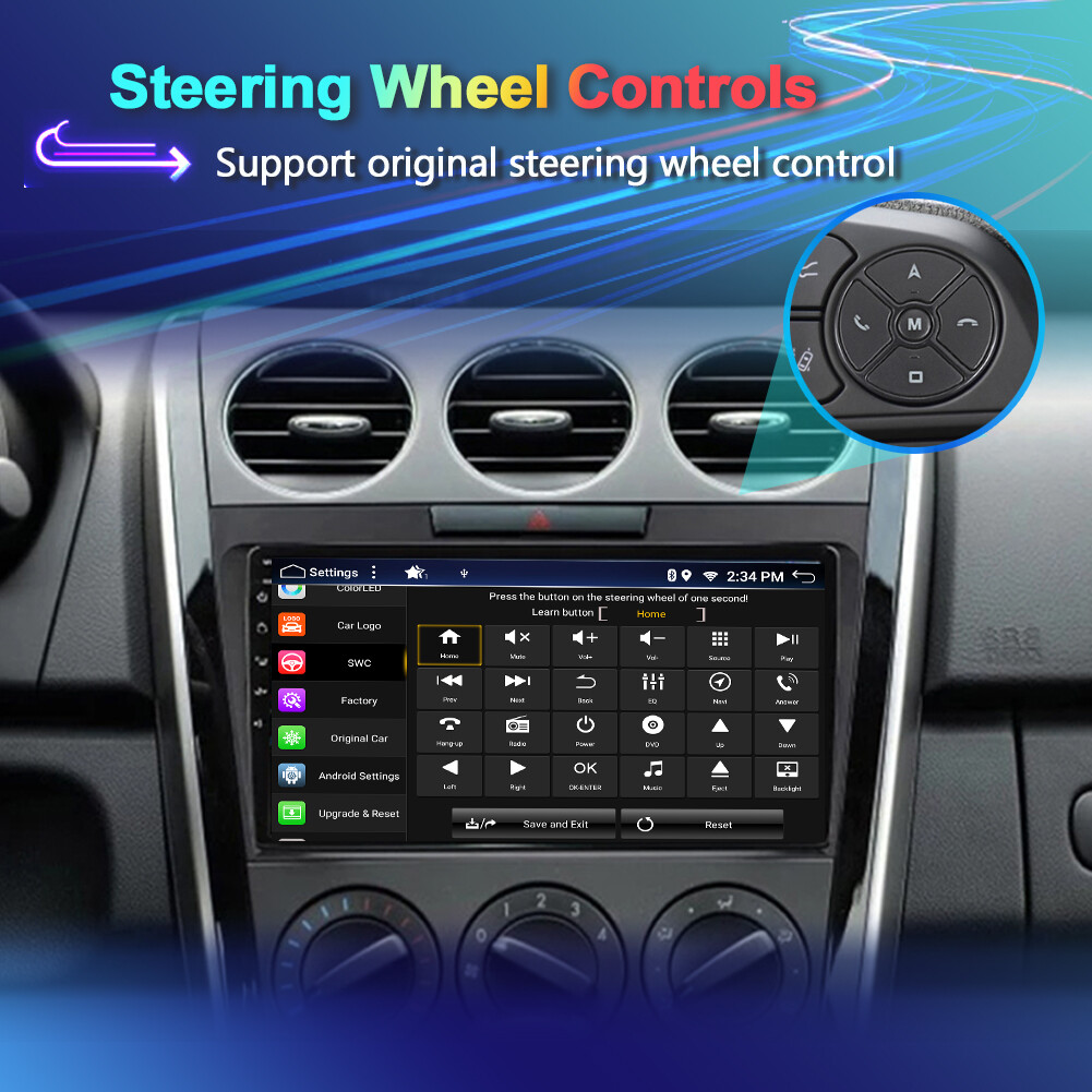 6+128GB For Mazda CX-7 2007-2014 Android 14 Car Stereo Radio GPS CarPlay DSP AHD
