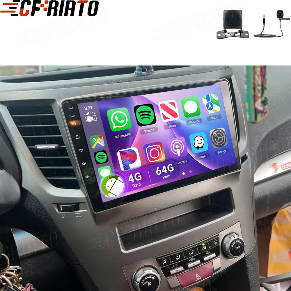 4+64GB CarPlay For Subaru Legacy Outback 2009-14 Car Stereo Radio Android 15 Cam