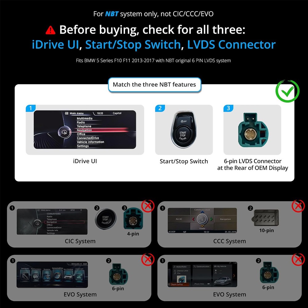 12.3″ AI Android Car Stereo for BMW 5 Serie F10 F11 2013-16 NBT Wireless CarPlay