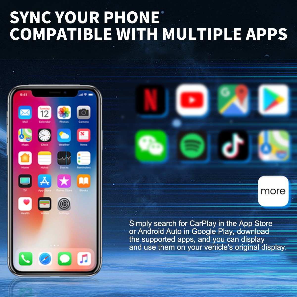 New 4-in-1 Wireless Adapter for Apple CarPlay Android Auto AirPlay MirrorLink