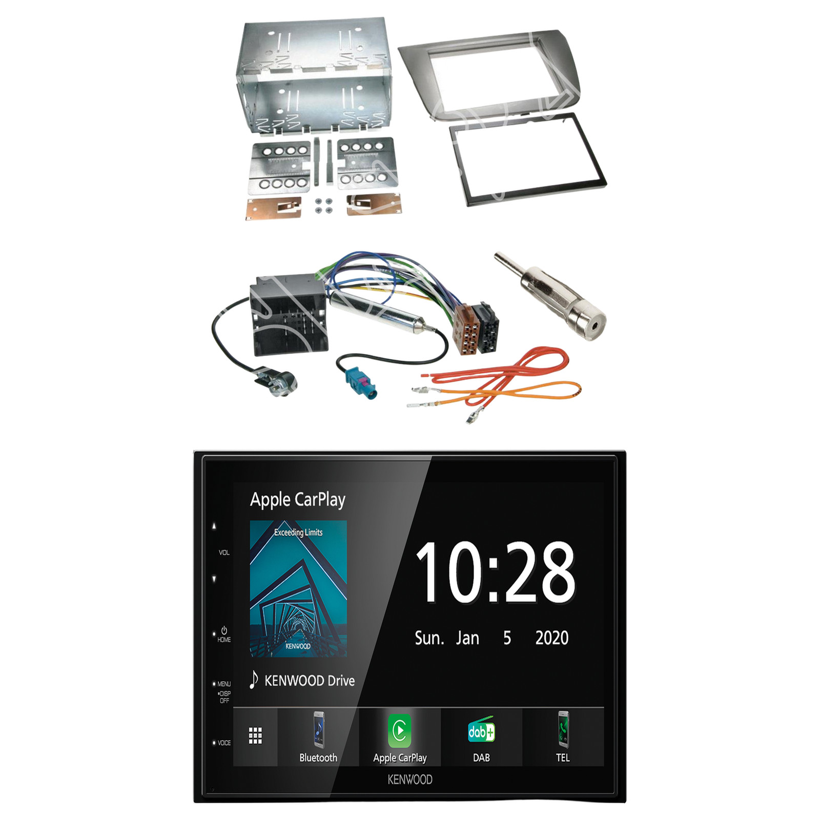 Kenwood DMX5020DABS Radio DAB USB with installation kit for Seat Altea
