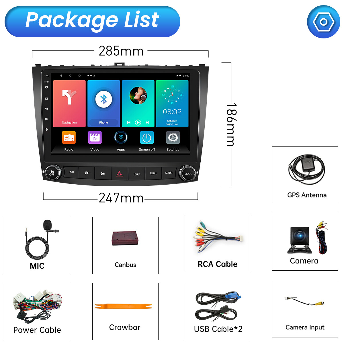 FOR LEXUS IS250 IS350 2006-2012 ANDROID 12 APPLE CARPLAY CAR STEREO RADIO FM/RDS