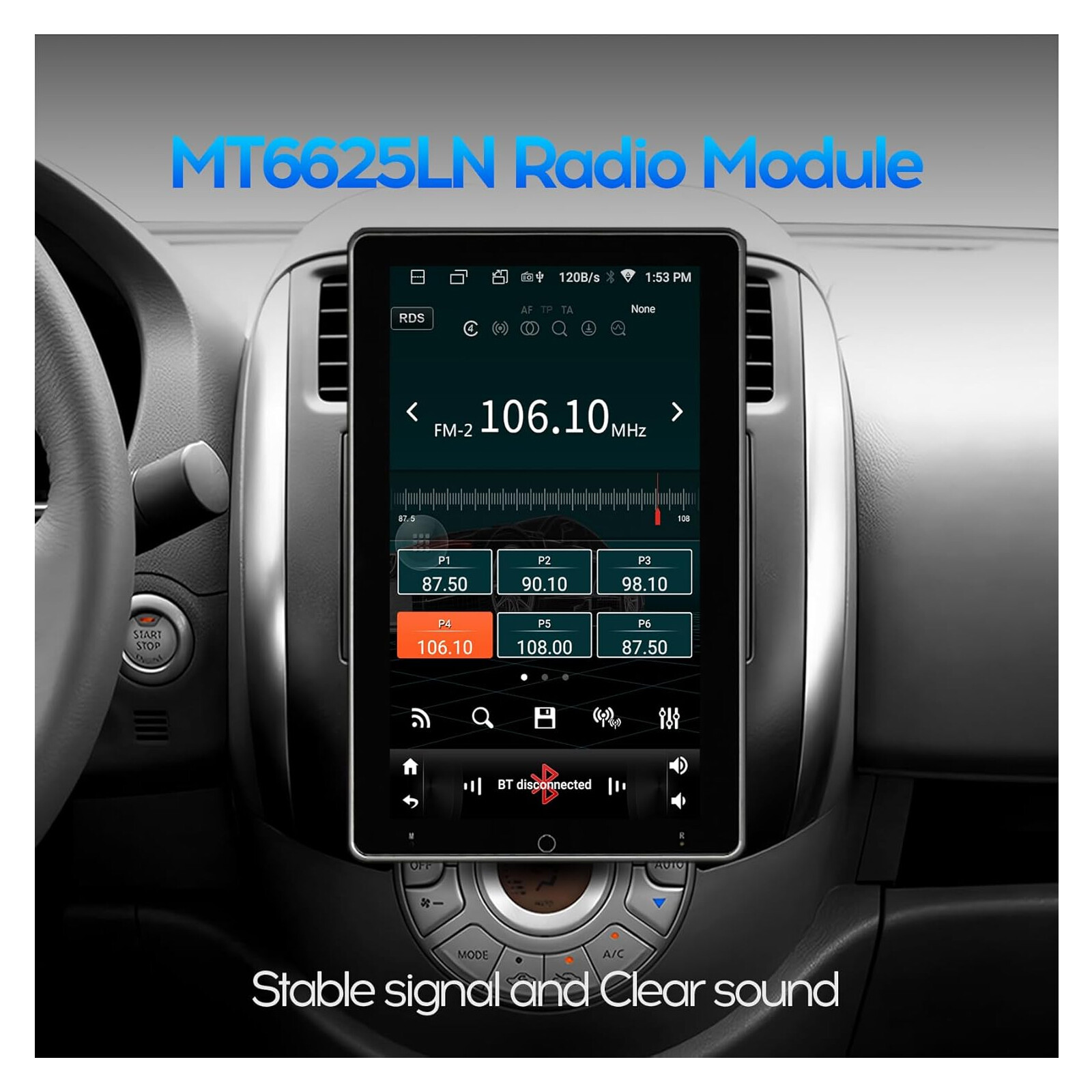 10”Rotatable Car Stereo Radio 2Din Android 13 Carplay GPS Navi Head Unit BT 32G