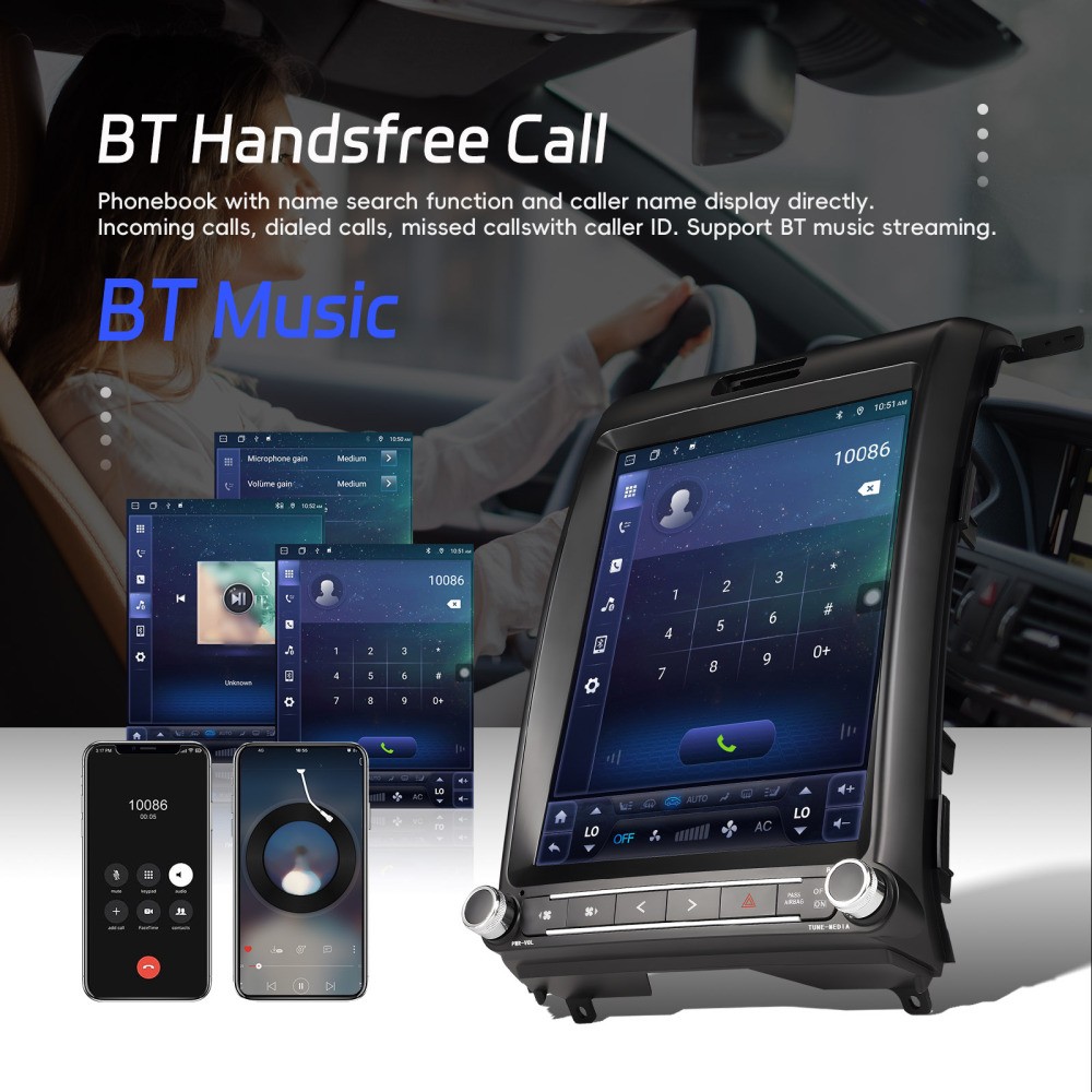 For Ford F150 2013 2014 12.1″ Android 13 Apple CarPlay Radio Stereo GPS 6+128GB