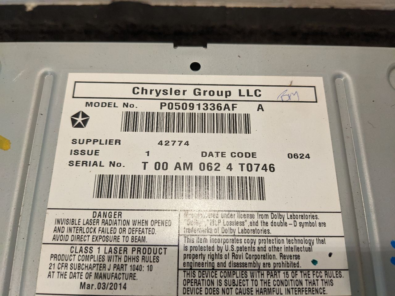 13 14 Challenger OEM navigation radio RHB P0509133AF
