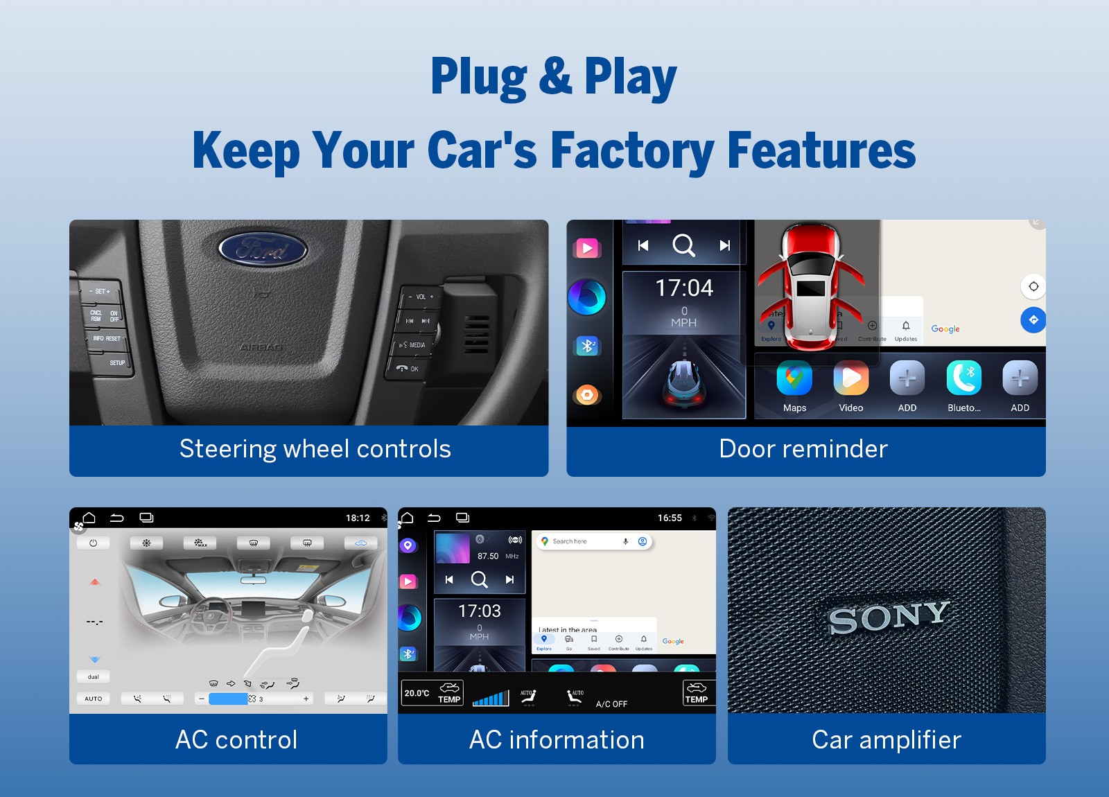 For 2009-2014 Ford F-150 9″ Android 14 4+64 Car Radio Stereo CarPlay Plug & Play