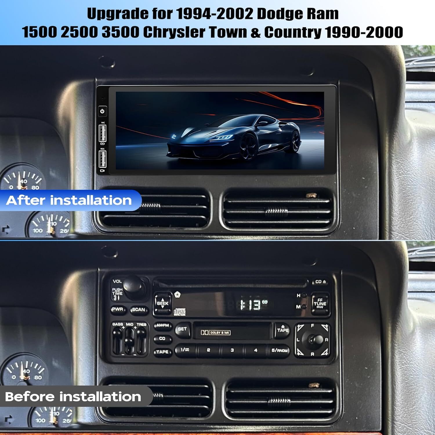 6.86” Car Stereo Radio For Jeep Grand Cherokee 93-98 Wrangler 97-02 Head Unit