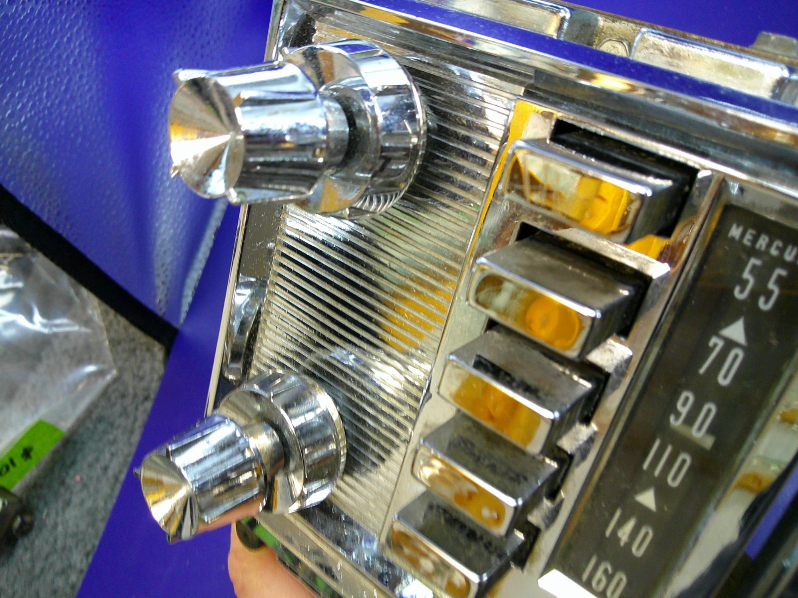 1959 Mercury factory original OEM radio (not tested) clean chrome