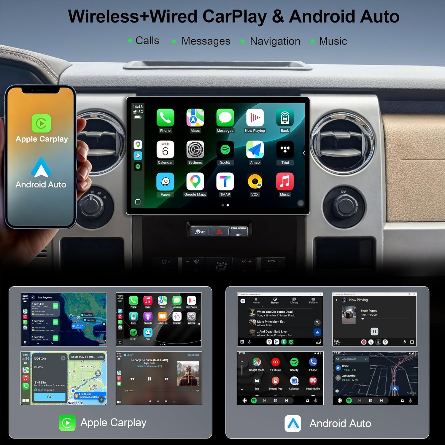 11.5″ Android 13 Car Stereo for Ford F150 2009-2012 Wireless CarPlay GPS 4+64GB