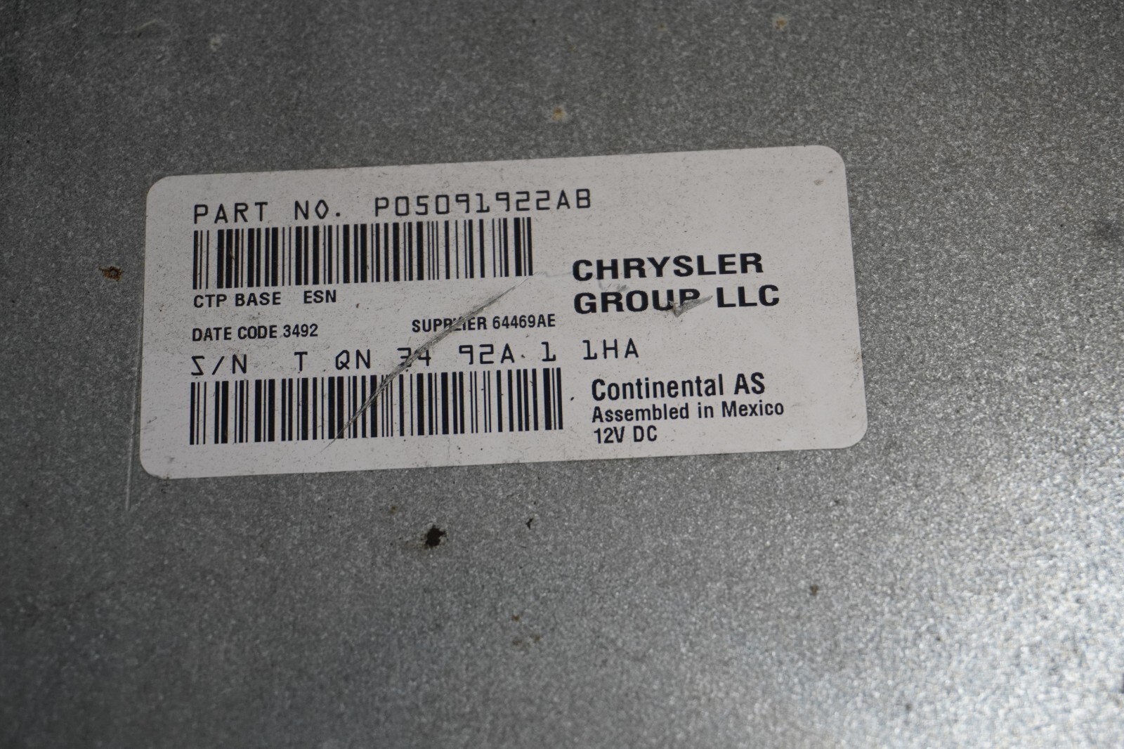 2013 2014 DODGE CHARGER RADIO RECEIVER CD PLAYER OEM 05091922AB